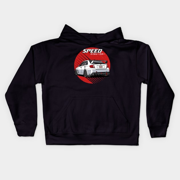 JDM Subie Impreza  WRX STi Stinkeye 2009 Kids Hoodie by Guyvit